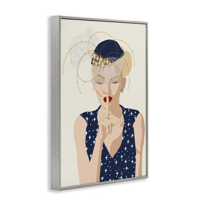 «Chic Fashionista Portrait», estampe numérique encadrée par Jen Bucheli