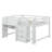 Full Size Low Loft Bed With Integrated Desk, Storage Cabinets, Open Bookcase + Graffiti Whiteboard-1252216481