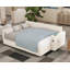 Canapé-lit avec canapé-lit, canapé-lit escamotable de 84 po avec 2 ports USB et porte-gobelets, canapé convertible en L capitonné avec méridienne de rangement-1774385598