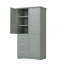 Tall and Wide Storage Cabinet with Doors for Bathroom/Office, Three Drawers, Grey-102985188