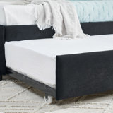 Daybed With Trundle Upholstered Tufted Sofa Bed, Sofa Bed Frame With Comfortable Backrest And Armrests, Velvet