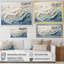 «White and Blue Wave Papercut Style - Coastal Waves», reproduction d'art sur toile (sans texture)-259556880-259556883-233194215