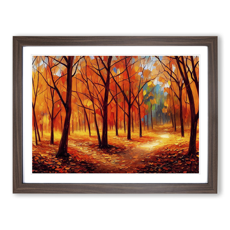 Amazing Autumn Forest Vol.4 - Framed Print, 25cm H x 34cm W x 2cm D, Walnut