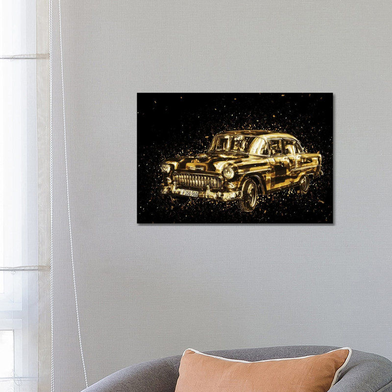 Golden - Classic Car by Philippe Hugonnard - Wrapped Canvas Print, 66.04 cm H x 45.72 cm W x 1.91 cm D