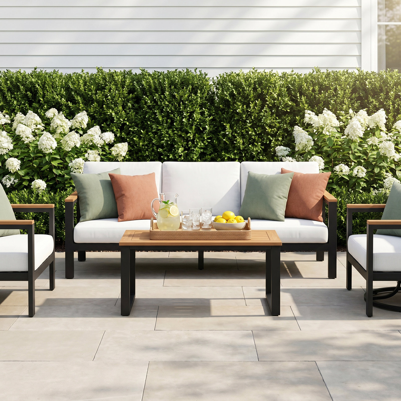 Townsend 7 - Person Patio Conversation Set with Cushions, Canvas Granite Sunbrella® Canvas