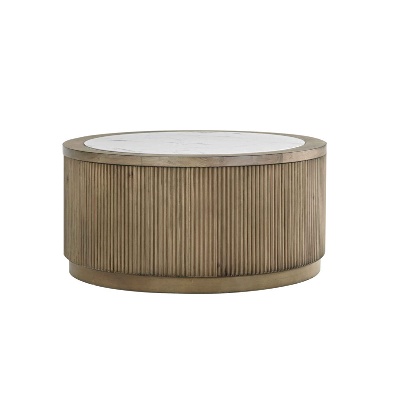 Table basse Glenwood, Chêne fumé, Blanc