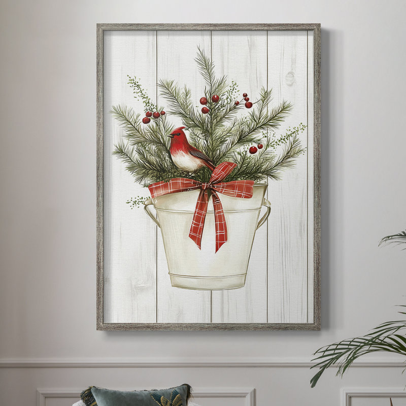«Christmas Holiday Art», reproduction encadrée Lxxv - bois massif, H 21 po x l 17 po