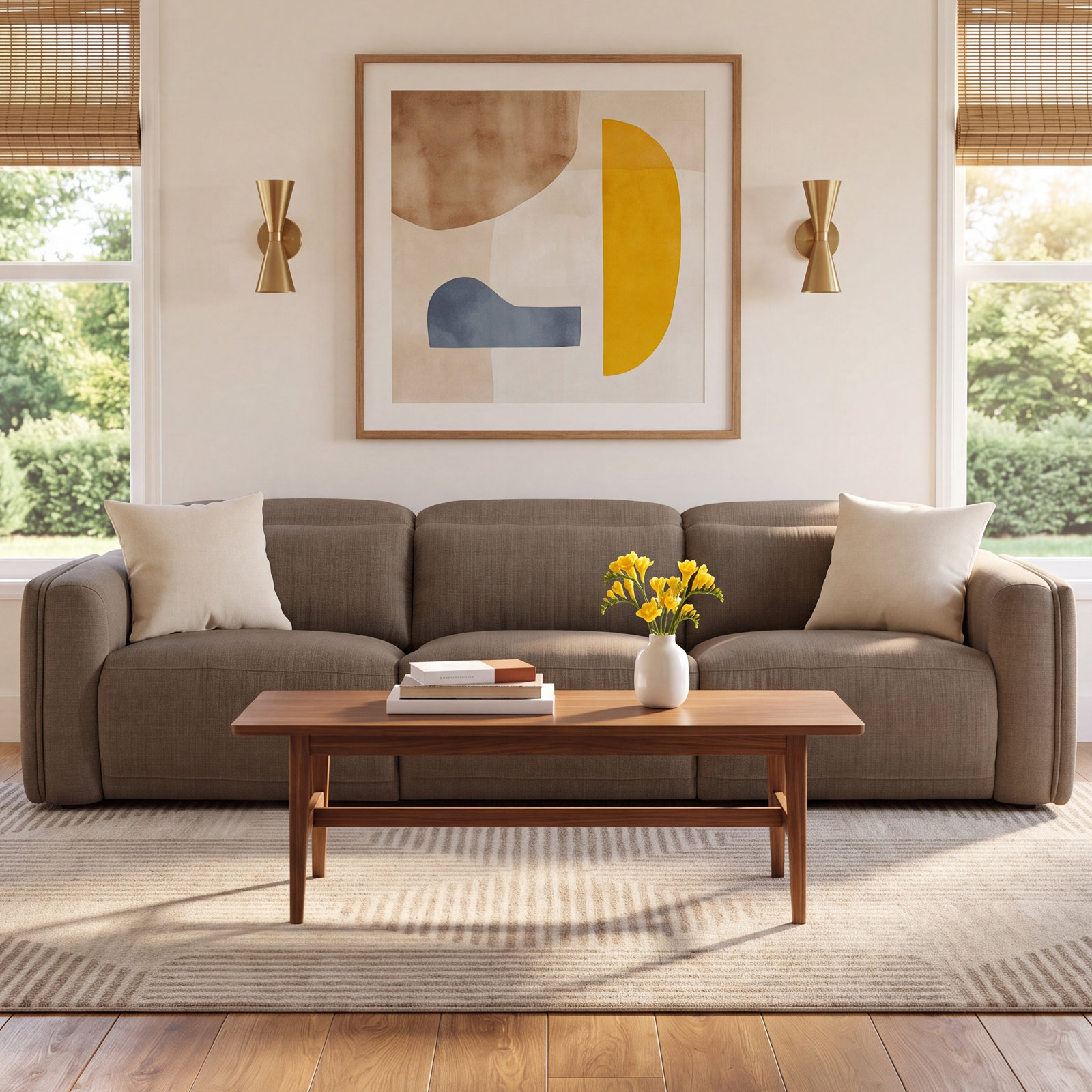 122" Reclining Sofa, Tan