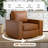 36.2" Wide Swivel Accent Armchair-Cognac PU-326647812