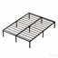 Queen Size Bed Frame, 14-Inch Heavy Duty Metal Bed Frame with 12.3-Inch Under-Bed Storage, Noise-Free Slat Support, Universal Headboard Compatible - Black