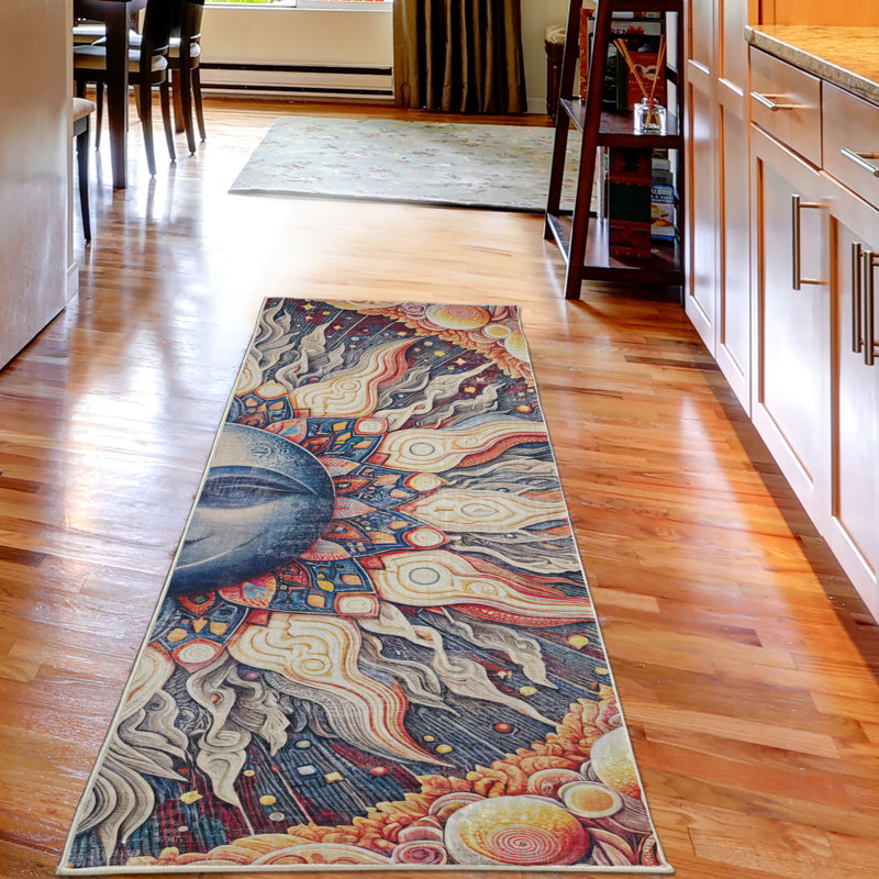 Machine Printed 229cm X 79cm Area Rug