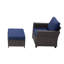 Chaise longue d'extérieur en métal avec repose-pieds Brandtley, coussins inclus-330984577