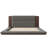 Oryss Modern Platform Bed With Integrated Nightstand Shelves, Solid Wood And Velvet Upholstery-116844571