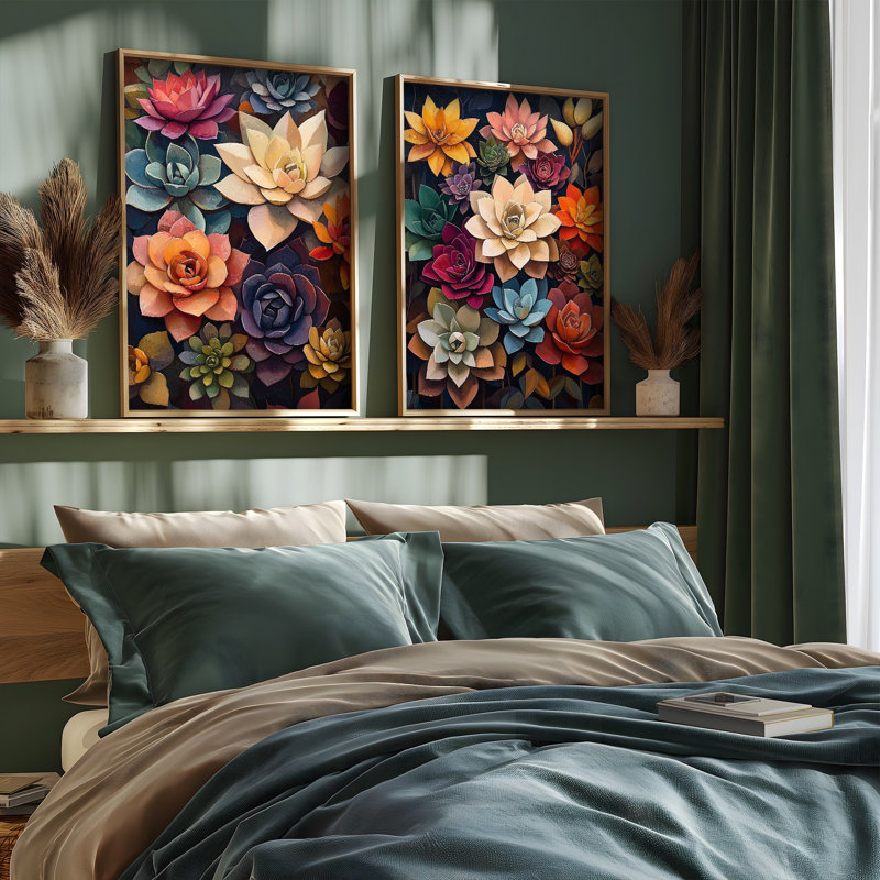 Elegant Decorative Framed MDF Paintings (2 Pieces), Pine Wood Frame, 27.6 x 19.7 x 0.1 inches | 100% MDF, Thickness: 0.1 inches | UV Printed Artwork, Perfect for Living Room & Office Décor, Stylish & Modern Design