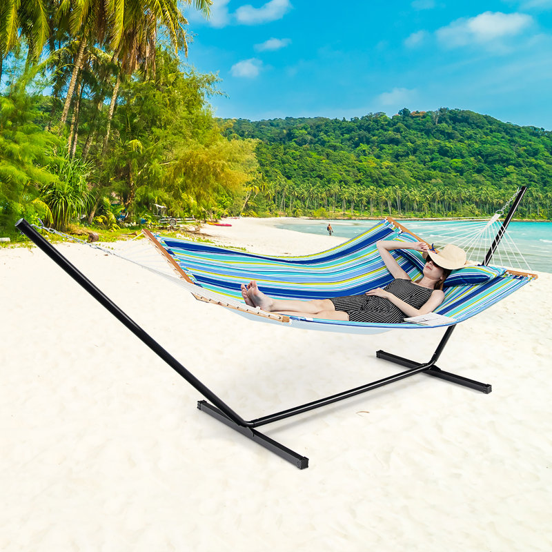 Wynnbrook 1 Person Spreader Bar Hammock, Blue/Green