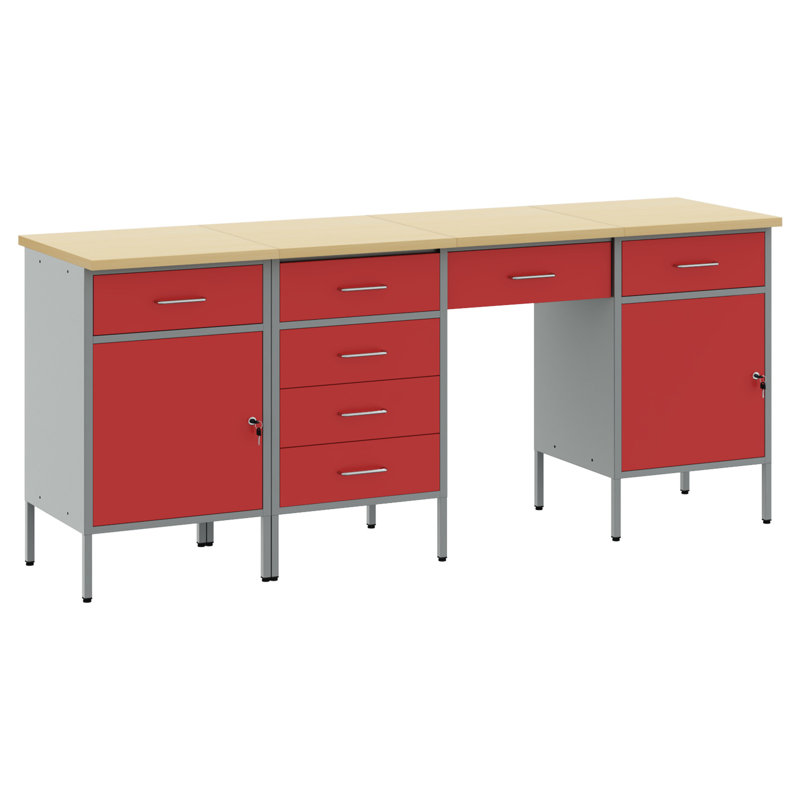 Set Of 4 Steel, Medium, Red