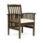2 pièces Chaise de salle à manger en bois avec coussins - gris + crème, et patios gris + coussins en mousse crème, pour-607293584