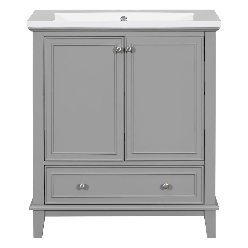 Meuble-lavabo 30 po avec lavabo, Gris