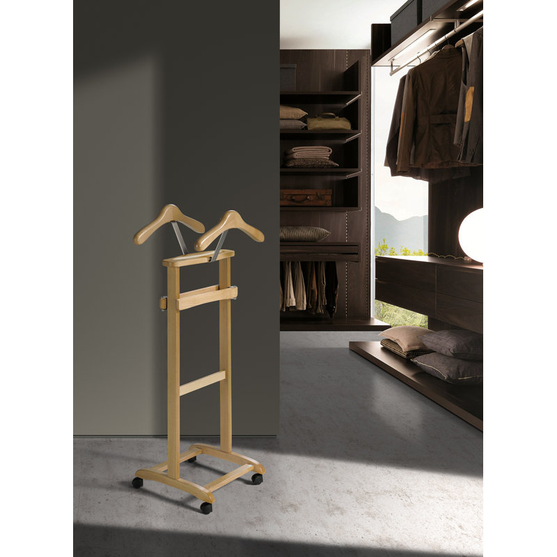 Solid Wood Freestanding Valet Stand, Oak