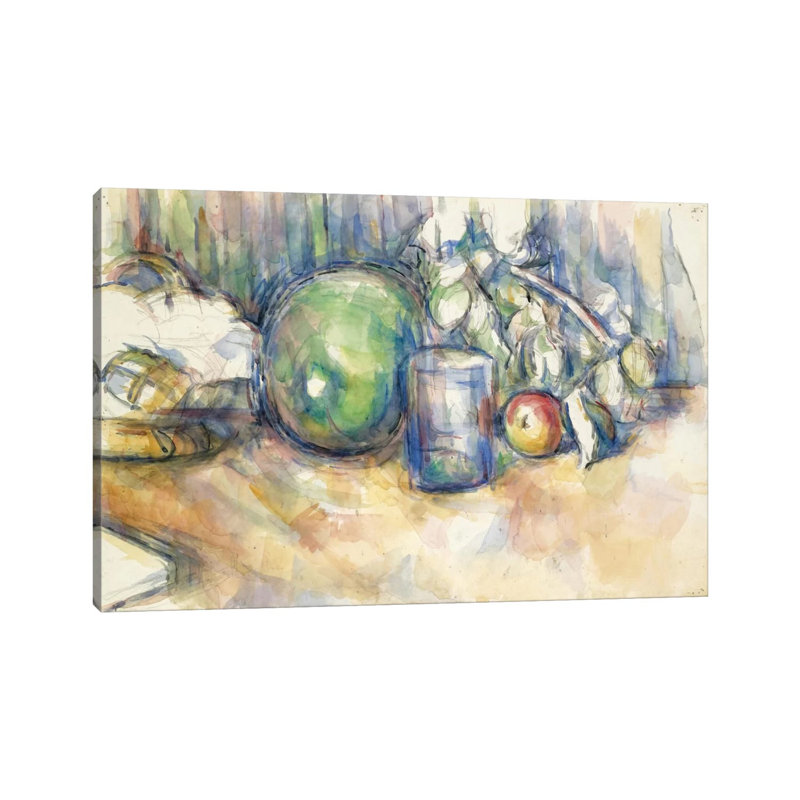 Nature Morte Au Melon Vert 1902-1906 by Paul Cezanne - Wrapped Canvas Painting, 20.32 cm H x 30.48 cm W