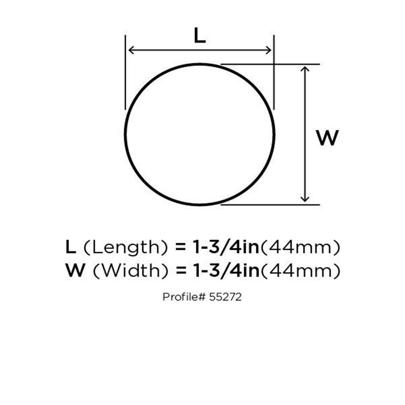 Bouton d'armoire en nickel poli de 1 5/16 po (33 mm) de diamètre Blackrock, Nickel poli, 1 5/16"