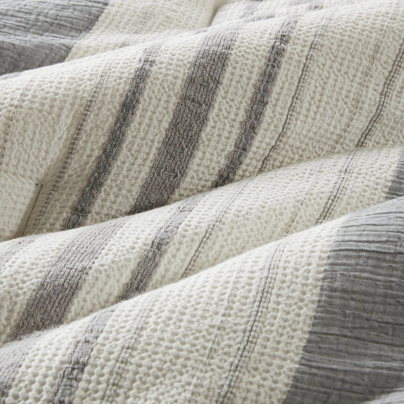 Très grand / très grand édredon 3 pièces - Esthétique décontractée, textures gaufrées et gaze mixtes, confort toutes saisons avec rembourrage 3 pièces, texture spéciale, coton respirant pour les saisons