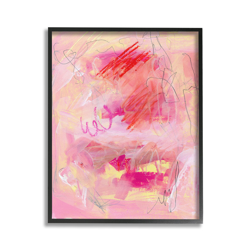 «Pink Chaotic Scribble Single Photo Frame» par Jennifer Paxton Parker sur toile, H 20 po x l 16 po