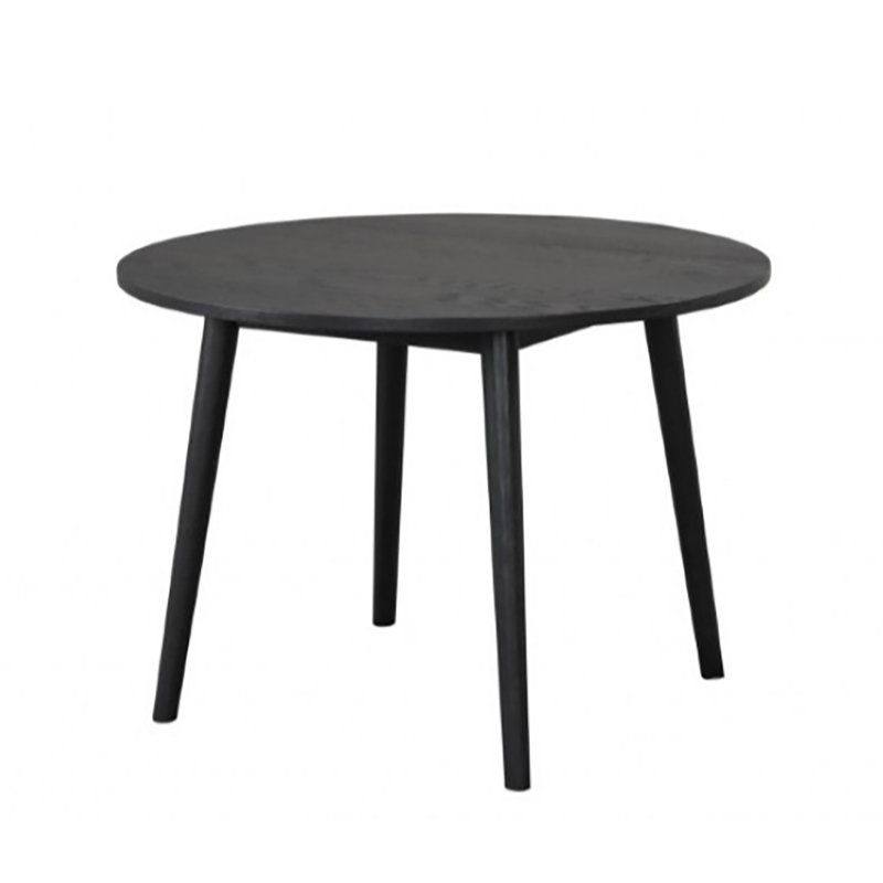 Table de salle à manger ronde Yaiza, Noir, noir, noir, noir
