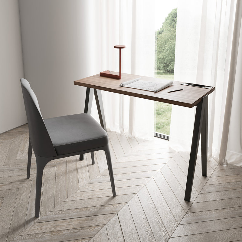 Gundrath Solid Wood Base Writing Desk, Walnut, Graphite