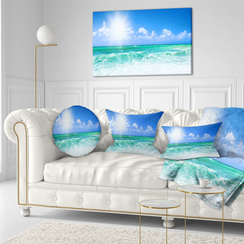 Coussin de plage paysage paysage magnifique, 16 po x 1 po, Carré