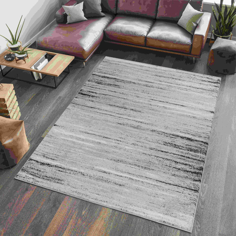 Tapis abstrait gris 7 pi x 10 pi
