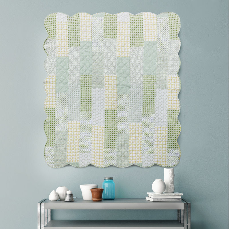 Juniper Geometric Patchwork Quilted Cotton Throw Blanket