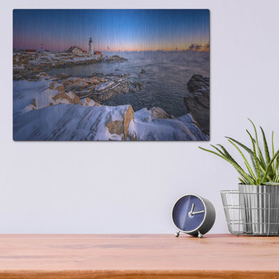 Mur de métal «Winter Morning At Portland Head» par Rick Berk
