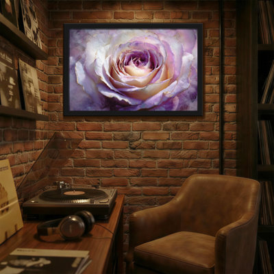 Plantes et fleurs, rose mauve, reproduction d'art sur toile