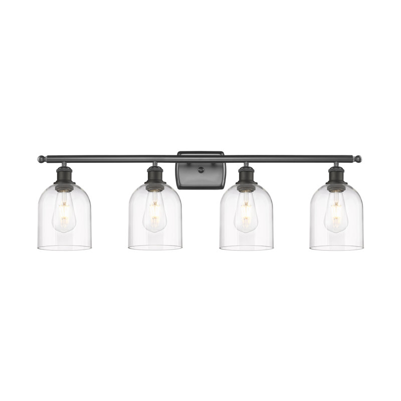 Anacaren 4 - Light Dimmable Vanity Light, Clear, Oil Rubbed Bronze