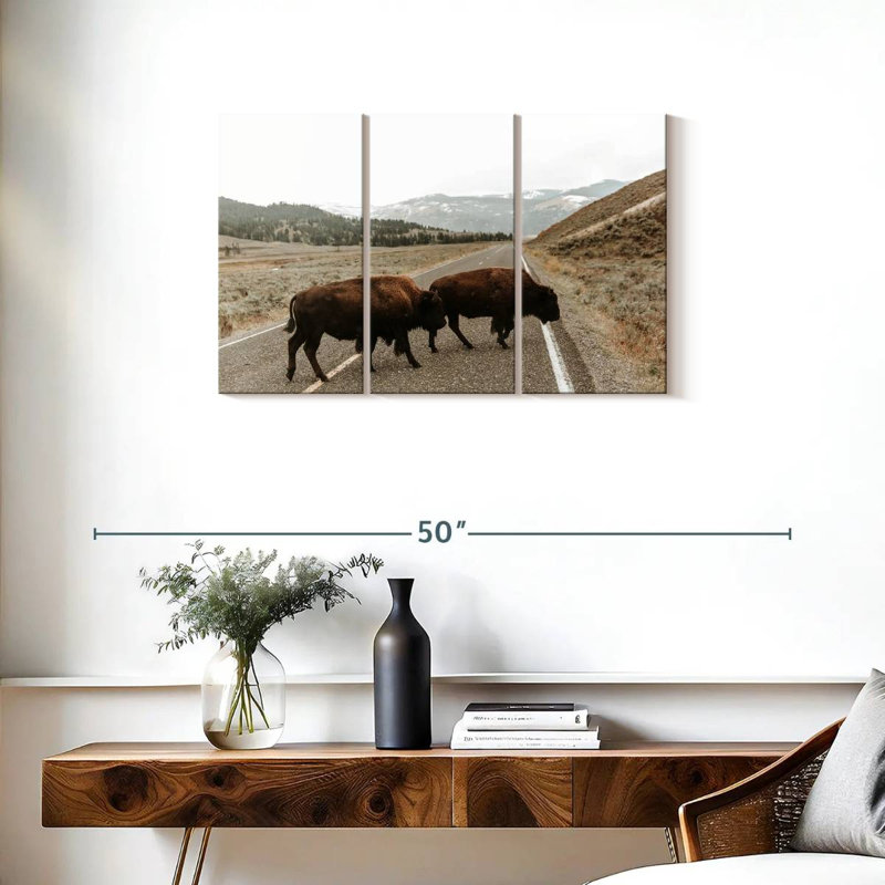 Brampt Bison In Lamar Valley, 20" H x 33" W