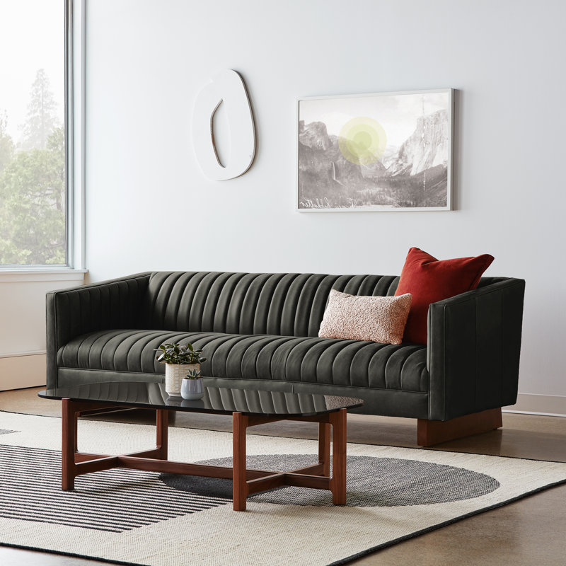Wallace Sofa, Tucson Char Leather