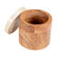 Contenant rond en bois d'acacia avec couvercle en marbre