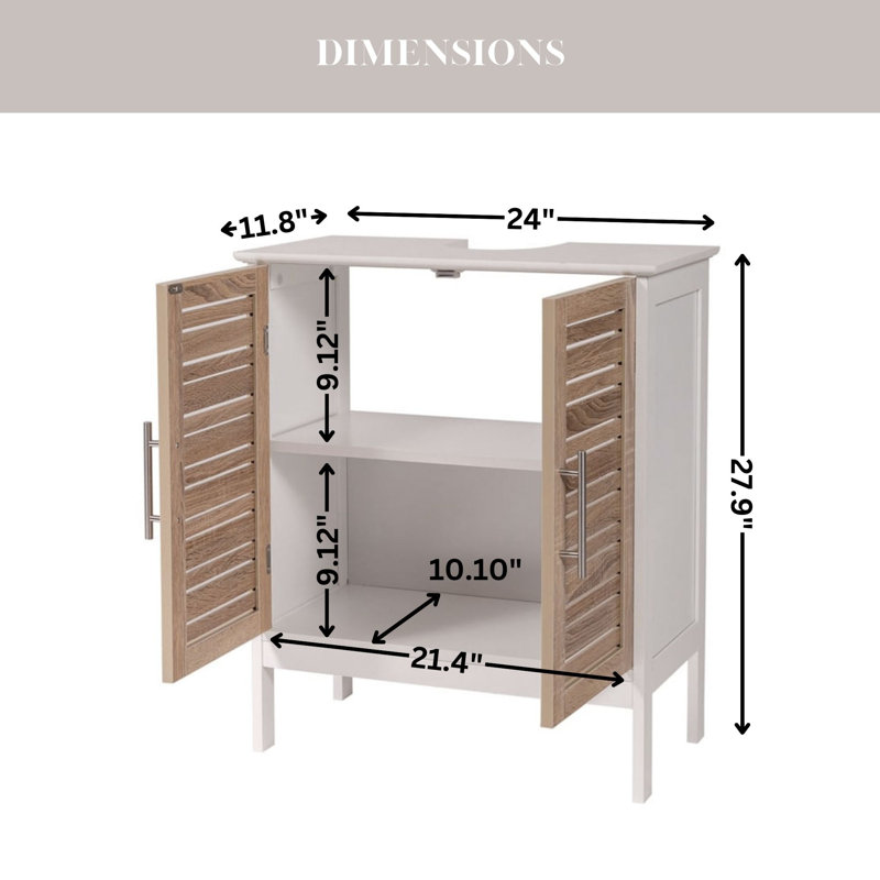 Stockholm 24'' Single Bathroom Vanity Base Only in Oak/White