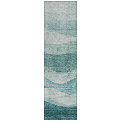 Machine Washable Indoor/Outdoor Chantille ACN1141 Seafoam Rug