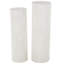 Ensemble de table guéridon en métal nervuré blanc avec détails bruns