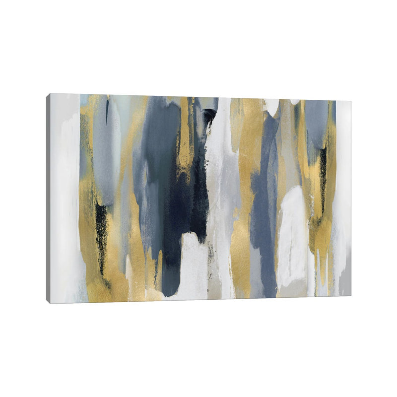 Echoes in Blue and Gold I 1 Piece Wrapped Canvas Wall Art, 20.32 cm H x 30.48 cm W