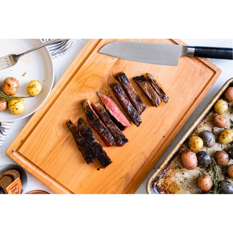 Cherry Rectangular Cutting Board with Juice Groove