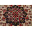 Tapis rectangulaire en laine noué à la main de conception unique 7 pi 10 po x 9 pi 7 po nouvel âge ivoire / rouge / vert