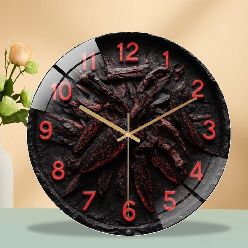 Horloge murale moderne en verre foncé