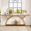 Console 70,87 po avec tablette de rangement, canapé industriel rustique avec cadre en demi-lune pour le hall d'entrée ou le salon-348928068