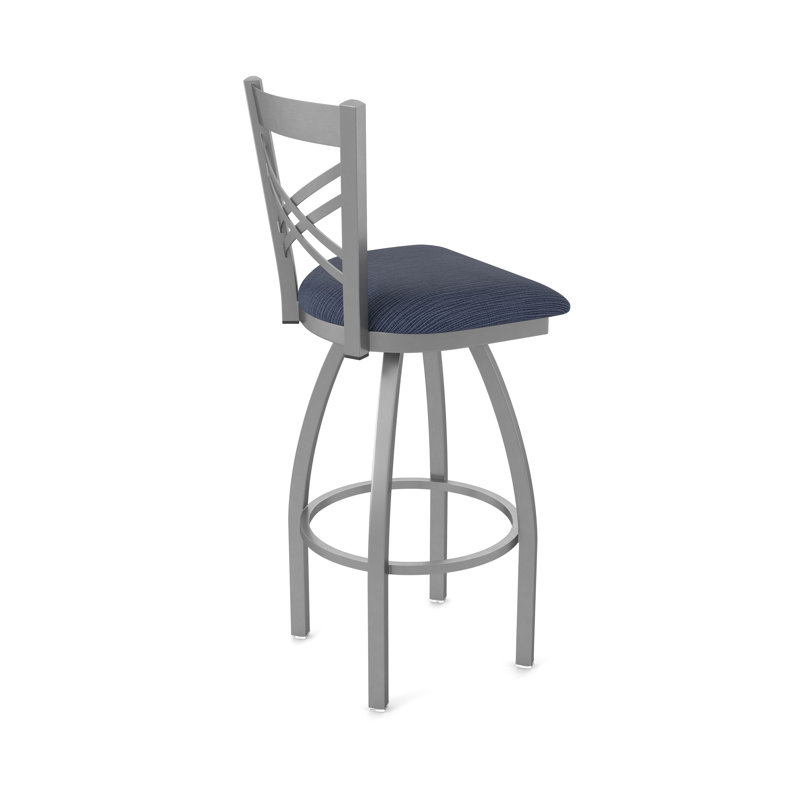 820 Catalina Swivel Stool, Fabric-Graph Anchor, Counter Stool (25" Seat Height), Stainless Steel