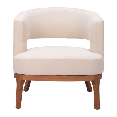 Gracie Mills Beige Upholstered Arm Chair