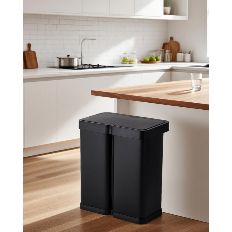 Poubelle de cuisine 2 x 8 gallons, Noir