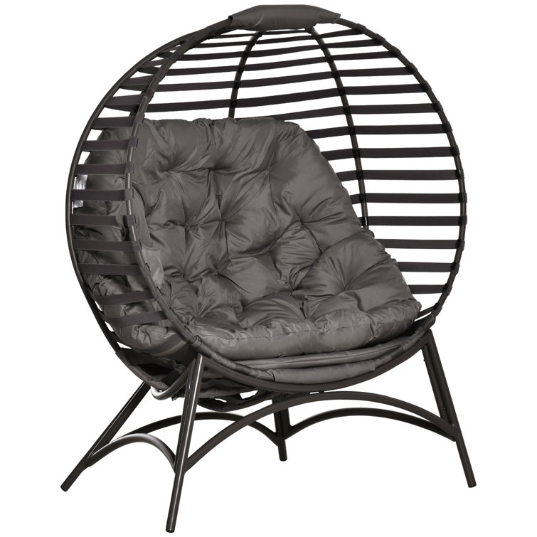 Henegar Steel Premium All-Weather Wicker Outdoor Lounge Chair
